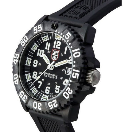 Luminox Original NAVY Seal gummirem Black Dial Swiss Quartz Diver&#39,s XS.3051.F 200M herreur