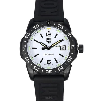 Luminox Pacific Diver Ripple Rubber Strap White Dial Quartz XS.3127M 200M herreur