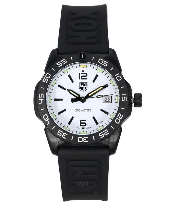 Luminox Pacific Diver Ripple Rubber Strap White Dial Quartz XS.3127M 200M herreur