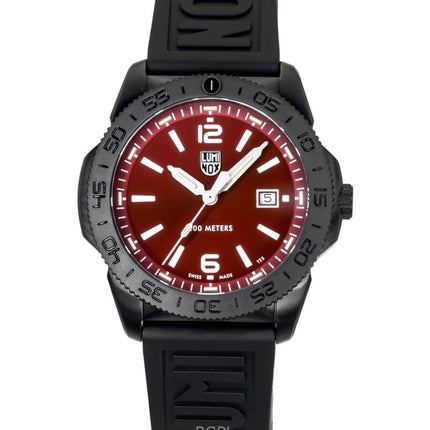Luminox Pacific Diver gummirem rød Sunray urskive quartz dykkerur XS.3135.B 200M herreur