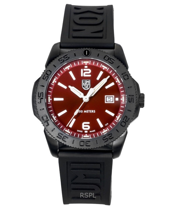 Luminox Pacific Diver gummirem rød Sunray urskive quartz dykkerur XS.3135.B 200M herreur