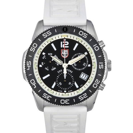 Luminox Pacific Diver Chronograph Hvid gummirem Black Dial Swiss Quartz Diver&#39,s XS.3141 200M herreur
