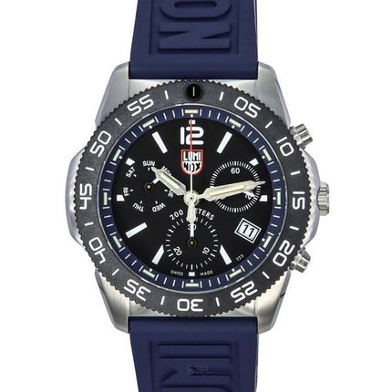 Luminox Pacific Diver Chronograph Navy gummirem Black Dial Swiss Quartz Diver&#39,s XS.3143 200M herreur