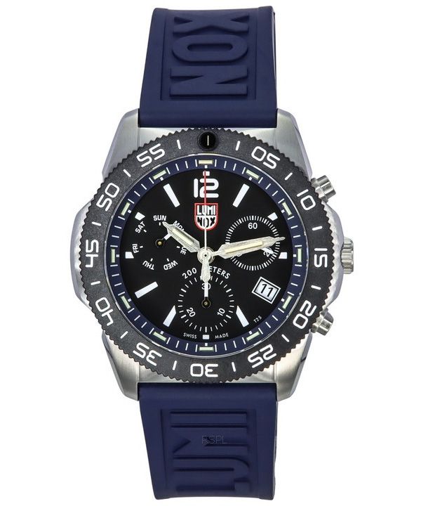 Luminox Pacific Diver Chronograph Navy gummirem Black Dial Swiss Quartz Diver&#39,s XS.3143 200M herreur
