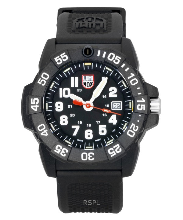 Luminox Navy Seal gummirem sort urskive quartz dykkerur XS.3501.F 200M herreur