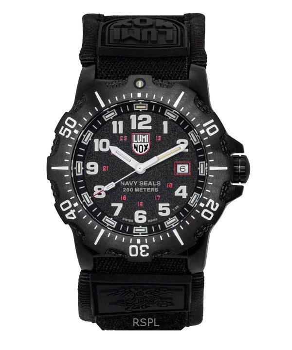 Luminox Navy Seal Military gummirem sort urskive quartz dykkerur XS.4231.SET 200M herreur med gavesæt