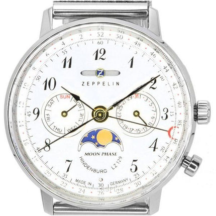 Zeppelin LZ129 Hindenburg Moonphase Silver Dial Quartz 7037M1 dameur