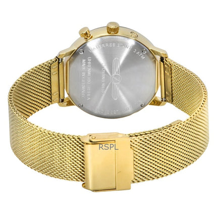 Zeppelin LZ 129 Hindenburg Moon Phase Gold Tone Rustfrit stål Blue Dial Quartz 7039M2 herreur