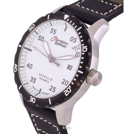 Zeppelin Eurofighter Chronograph Læderrem Beige Urskive Automatisk dykker 7268-5 72685 200M herreur