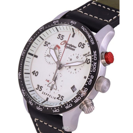 Zeppelin Eurofighter Chronograph Læderrem Beige Urskive Quartz 7298-5 72985 100M herreur