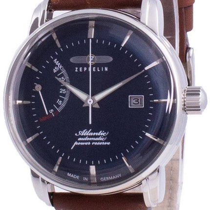 Zeppelin Atlantik Blue Dial læderrem automatisk 8462-3 84623 Herreur