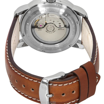 Zeppelin Atlantic læderrem Mørkegrøn Urskive Automatisk 84624 herreur