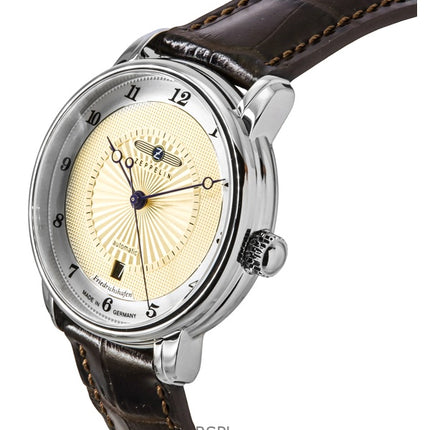 Zeppelin Friedrichshafen læderrem Gold Tone Dial Automatisk 85565 herreur
