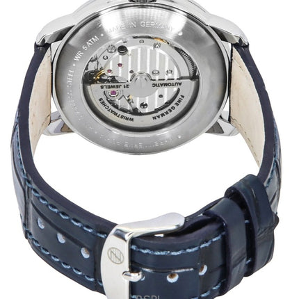 Zeppelin Friedrichshafen læderrem Blå åben hjerteskive automatisk 85663 herreur