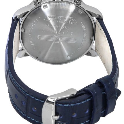 Zeppelin Friedrichshafen Chronograph læderrem Blue Dial Quartz 85843 herreur