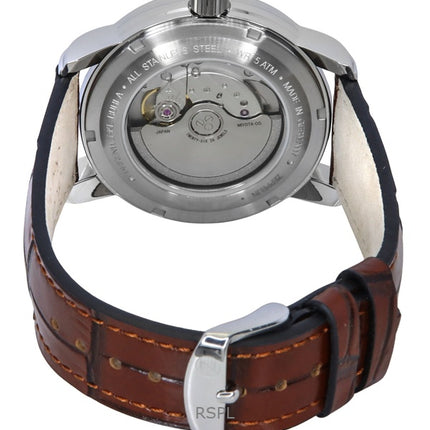 Zeppelin Friedrichshafen Læderrem Hvid Urskive Automatisk 85901 Herreur