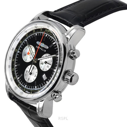 Zeppelin LZ 14 Marine Chronograph læderrem Black Dial Quartz 88882 herreur