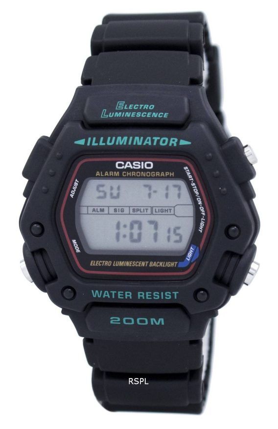 Casio Digital klassiske Alarm Chronograph WR200M DW-290-1VS DW-290-1 Herreur