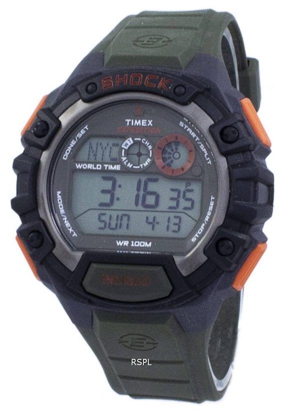 Timex Expedition chok verden tid Indiglo Digital T49972 Herreur