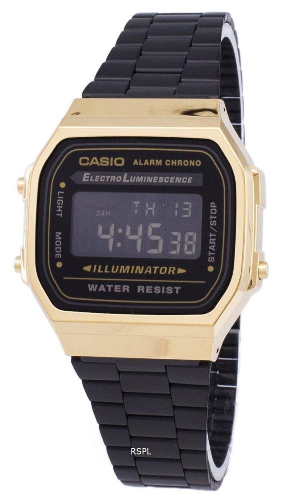 Casio Vintage Chronograph Alarm Digital A168WEGB-1B Unisex ur