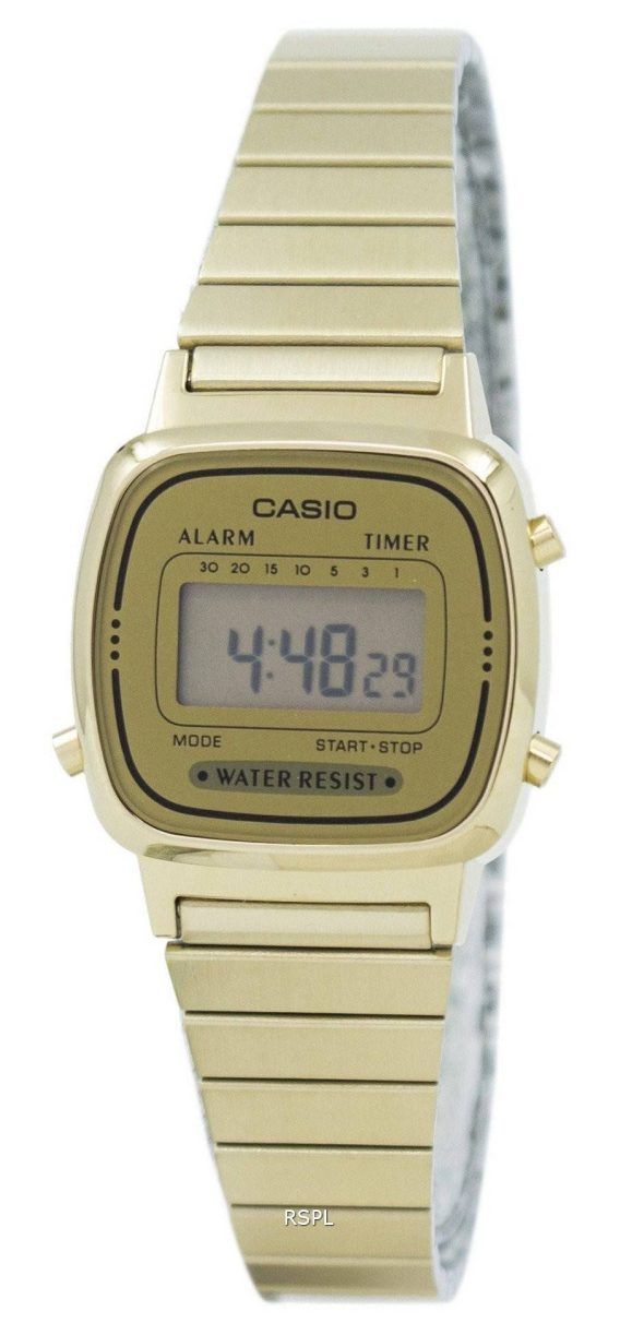 Casio Digital rustfrit stål Alarm-Timer LA670WGA-9DF LA670WGA-9 kvinders ur