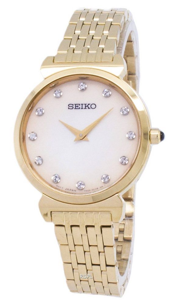 Seiko Quartz SFQ802 SFQ802P1 SFQ802P diamant accenter kvinders ur