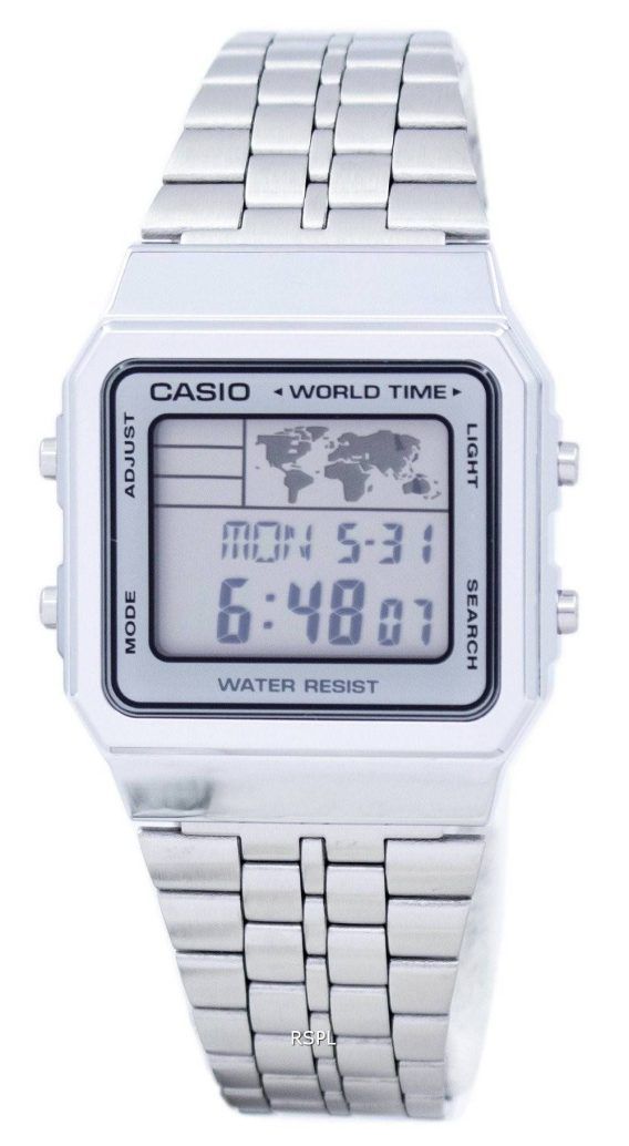 Casio Alarm verden tid Digital A500WA-7DF Herreur