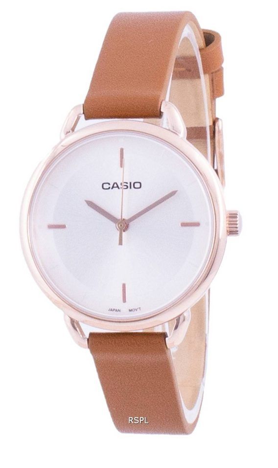 Casio sølv urskive læderrem kvarts LTP-E413PL-7A LTPE413PL-7A kvinders ur