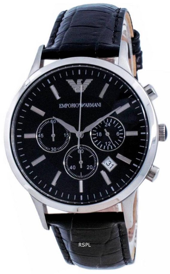 Emporio Armani Renato Classic Chronograph Quartz Black Dial AR2447 Herreur