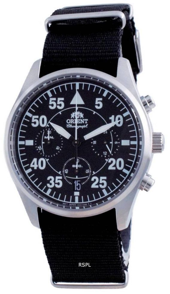 Orient Sports Flight Style Chronograph Black Dial Quartz RA-KV0502B10B Herreur