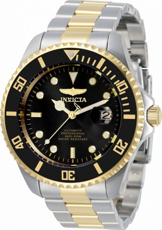 Invicta Pro Diver Black Dial Two Tone Rustfrit Automatisk 34041 200M Herreur