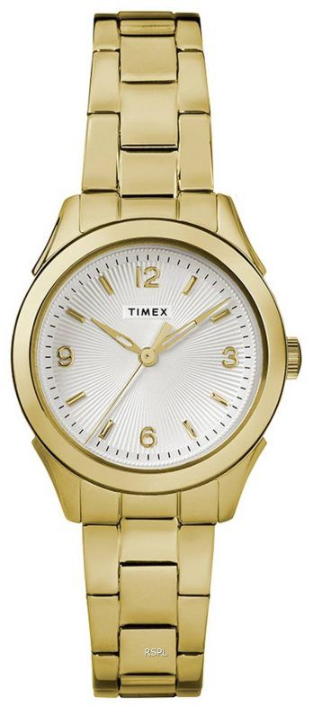 Timex Torrington hvid urskive guldtonet rustfrit stÃ¥l kvarts TW2R91400 dameur