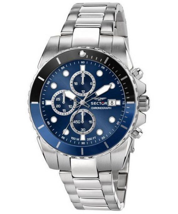 Sector 450 Chronograph Blue Sunray Dial Stainless Steel Quartz R3273776003 100M herreur
