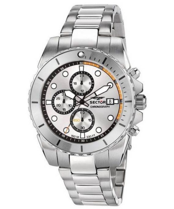 Sector 450 Chronograph Silver Sunray Dial Stainless Steel Quartz R3273776004 100M herreur