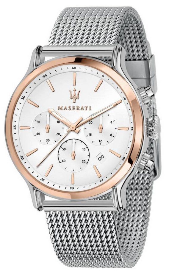 Maserati Successo Chronograph Black Dial Rustfrit StÃ¥l Solar R8873645003 Herreur