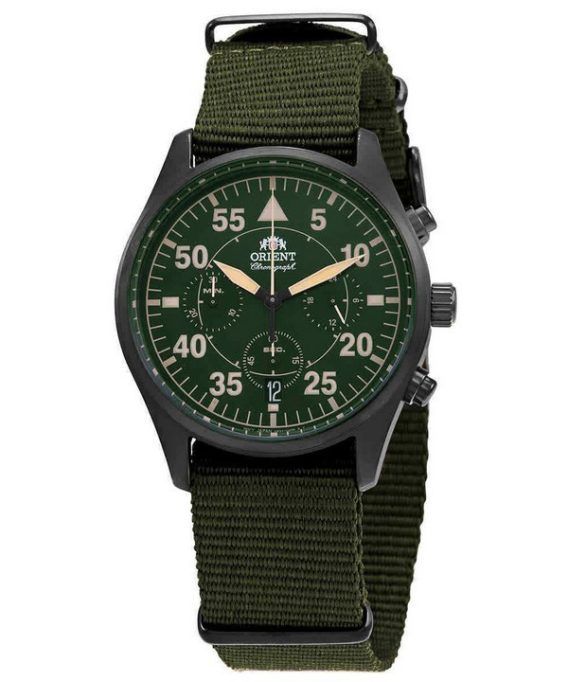 Orient Sports Flight Style Chronograph Green Dial Quartz RA-KV0501E10B Herreur