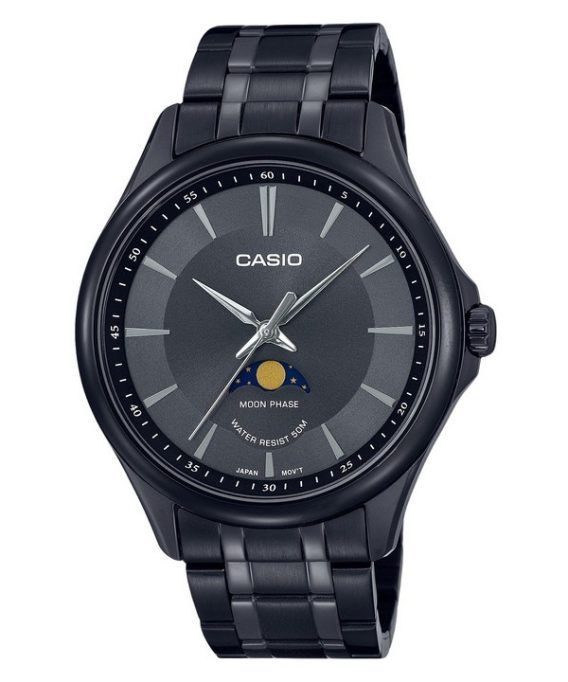 Casio Standard Analog Moon Phase Black Dial Quartz MTP-M100B-1A herreur