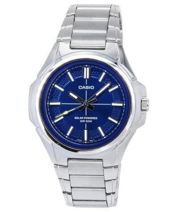 Casio Standard Analog rustfrit stål Blue Dial Solar MTP-RS100D-2A herreur