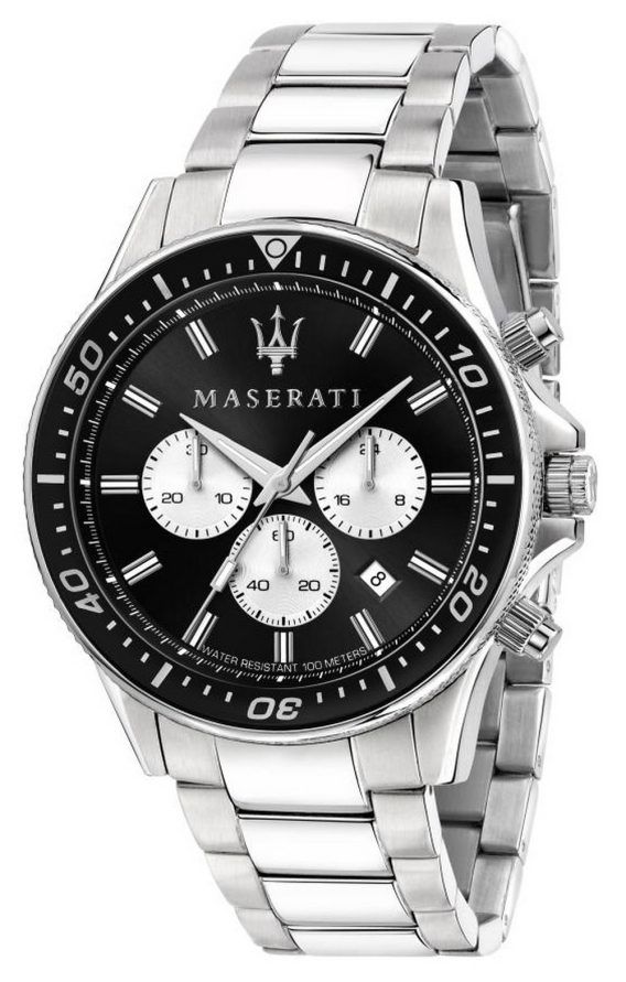 Maserati Sfida Chronograph Black Dial Rustfrit Stål Quartz R8873640004 100M herreur