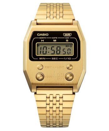 Casio Vintage digitalt guld ionbelagt rustfrit stål kvarts A1100G-5 unisex ur
