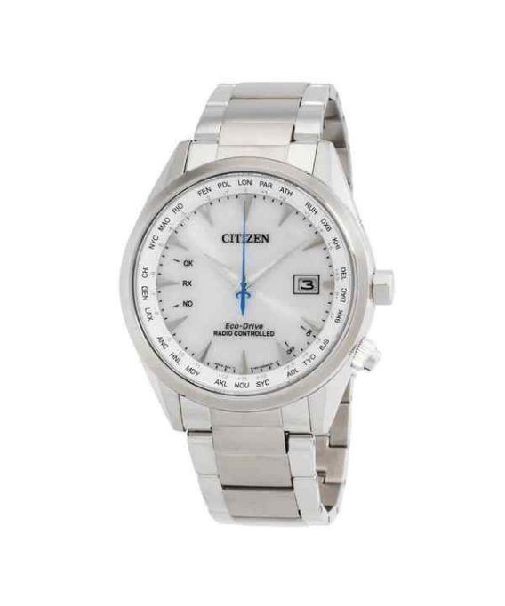 Citizen Eco-Drive Perpetual Radiostyret GMT rustfrit stål hvid skive CB0270-87A 100M herreur