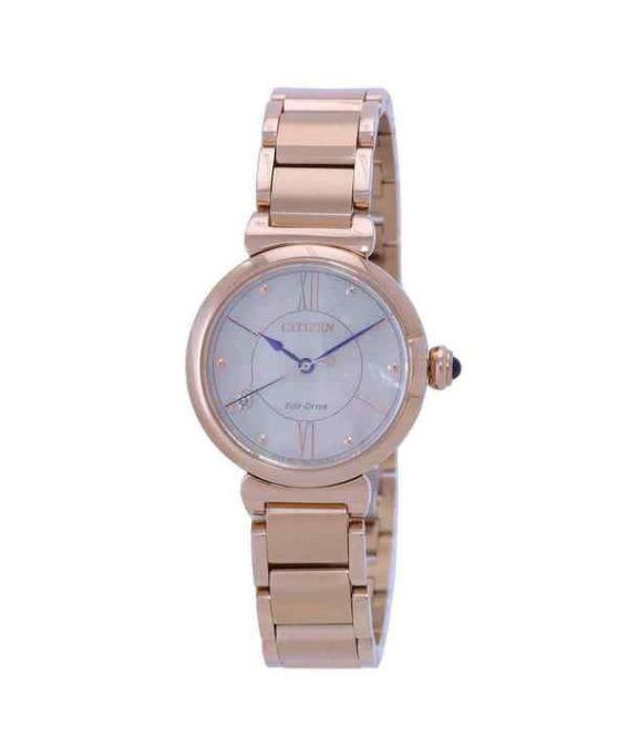 Citizen L Series Diamond Accent Rose Guld Rustfrit Stål Mother Of Pearl Urskive Eco-Drive EM1073-85Y Dameur