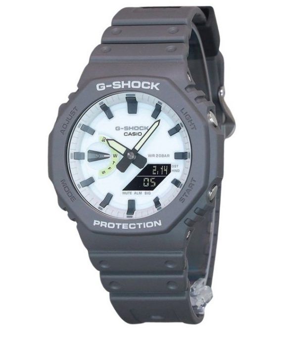 Casio G-Shock Hidden Glow Series Analog Digital Bio Based Resin Rem White Dial Quartz GA-2100HD-8A 200M herreur